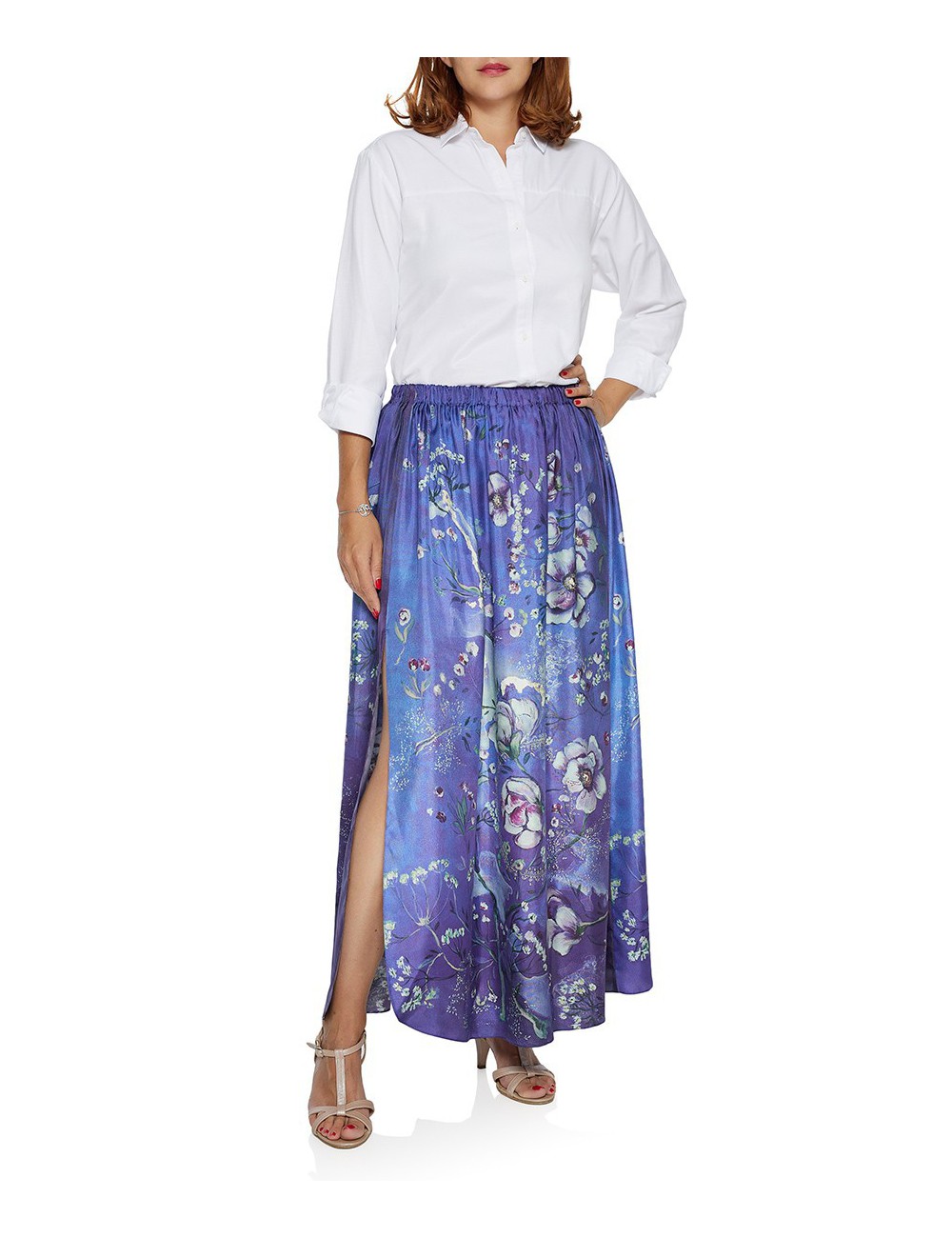 Indigo Garden silk Dress