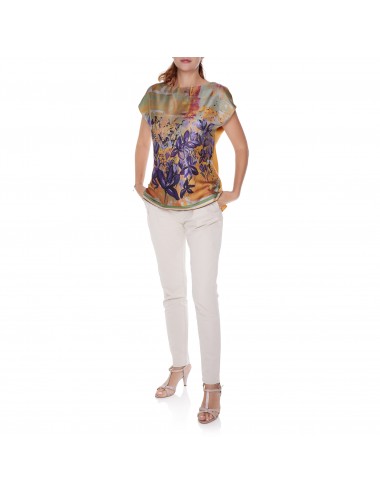 Irises in the Field silk Blouse