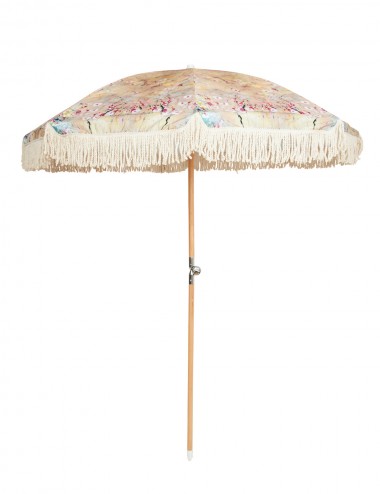 fringed beach umbrella