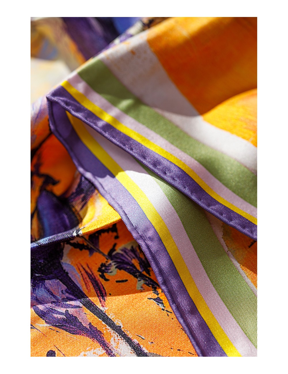 Irises in the Field silk Scarf