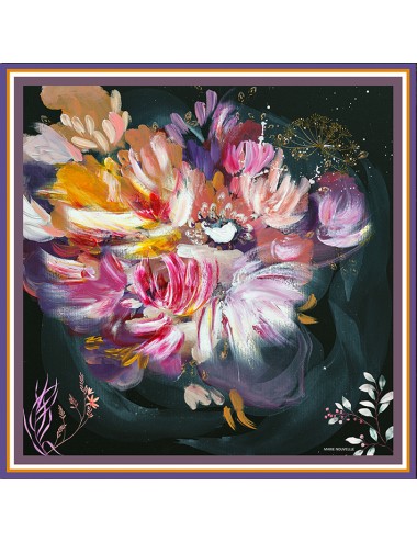 Luminous Petals silk Scarf