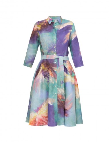 Flowers Whispers linen dress