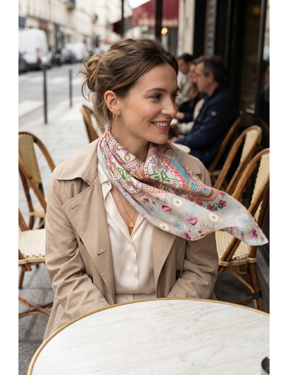 Happy Hills silk Scarf